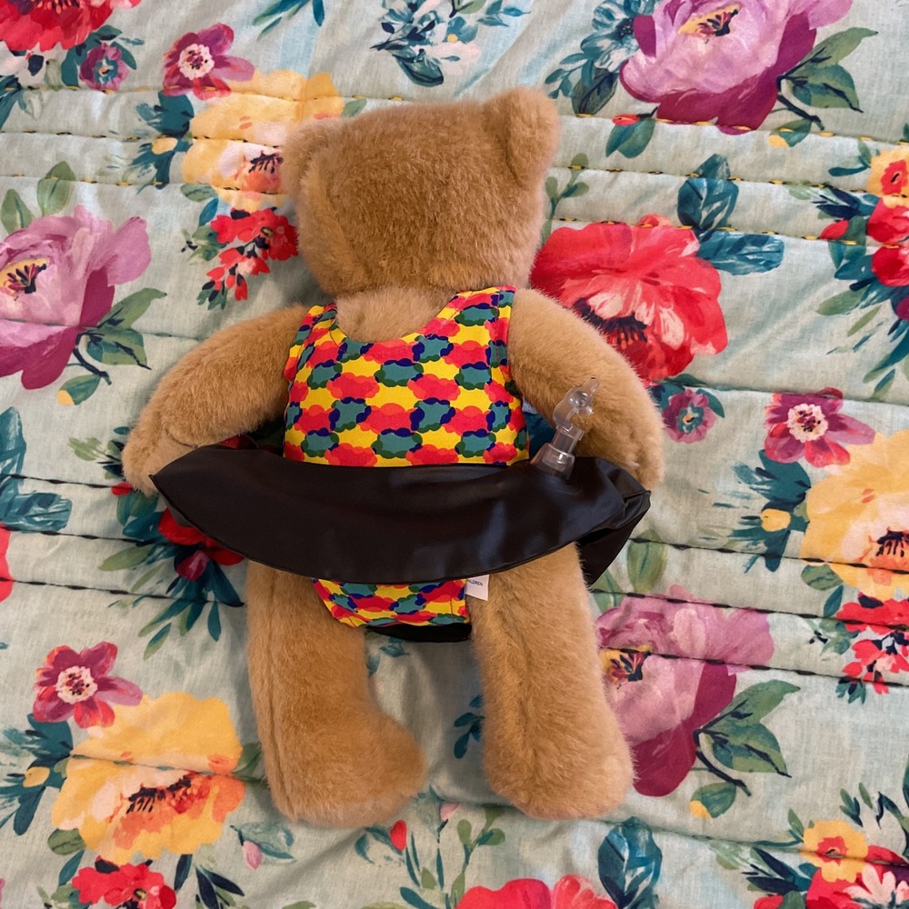 Tender Heart Treasures Plush Teddy Bear Tan Colorful Leotard Black Skirt 12.5" - Picture 2 of 8